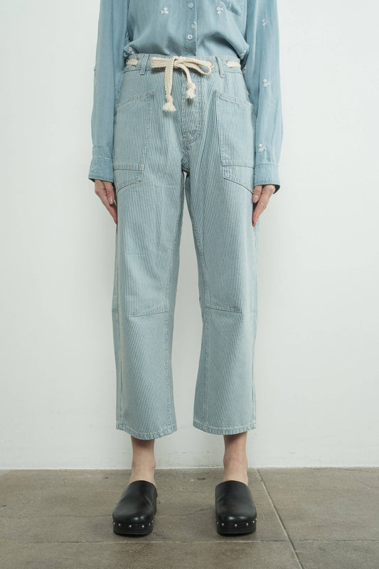 Tie Front Barrel Jeans