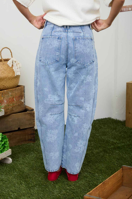 Pocketful of Posies Barrel Jeans