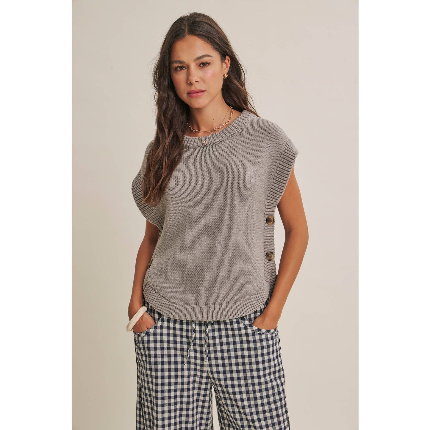 Gingham Barrel Pants
