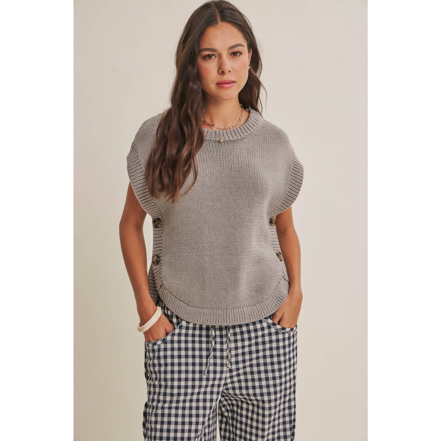 Gingham Barrel Pants