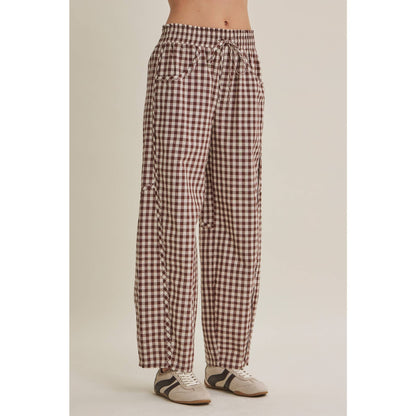 Gingham Barrel Pants
