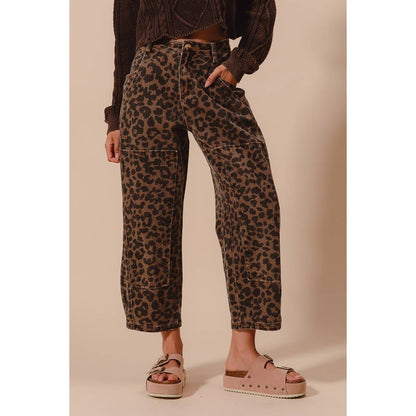 Leopard Barrel Jeans
