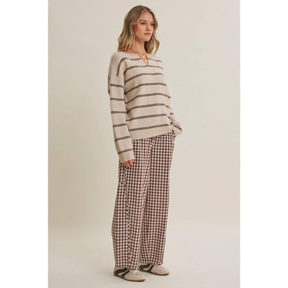 Gingham Barrel Pants
