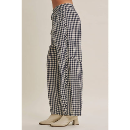 Gingham Barrel Pants