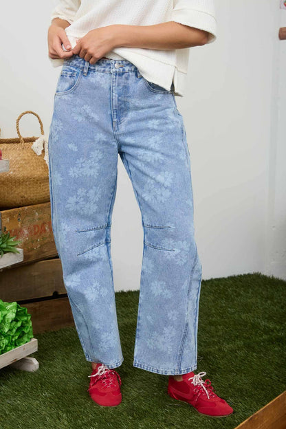 Pocketful of Posies Barrel Jeans