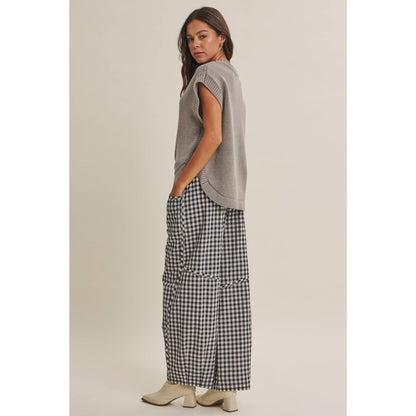 Gingham Barrel Pants