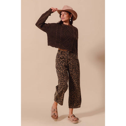 Leopard Barrel Jeans