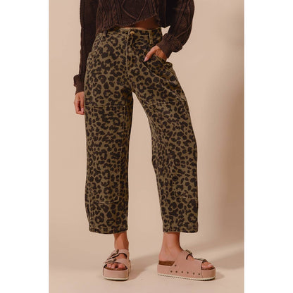 Leopard Barrel Jeans