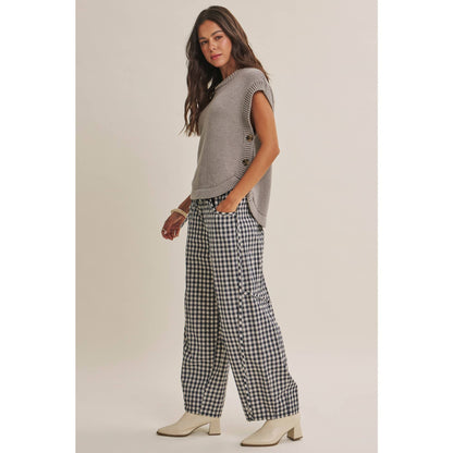 Gingham Barrel Pants