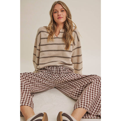 Gingham Barrel Pants