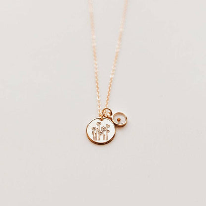 Poppy Necklace with Mustard Seed