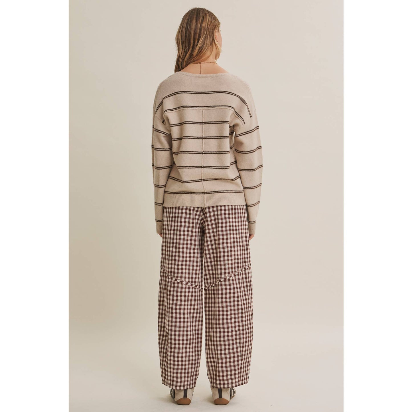 Gingham Barrel Pants