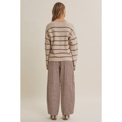Gingham Barrel Pants