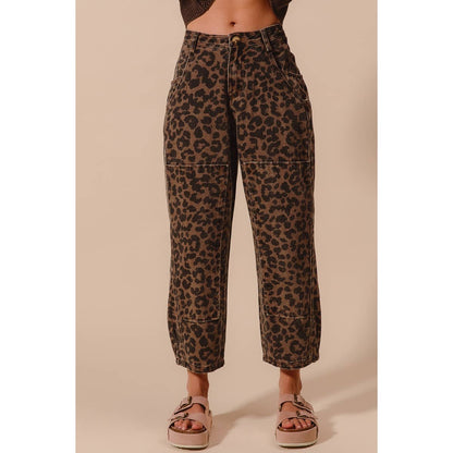 Leopard Barrel Jeans
