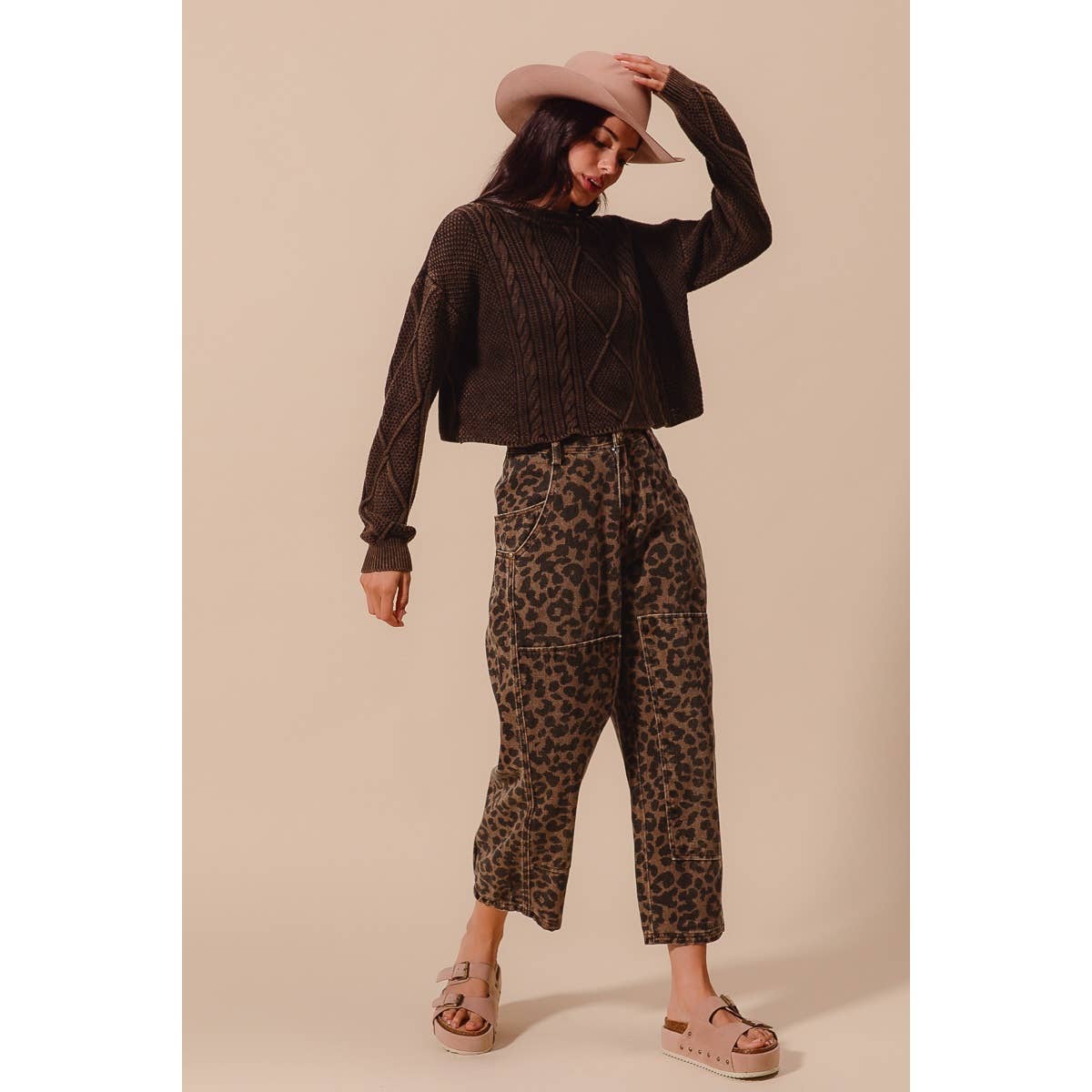 Leopard Barrel Jeans
