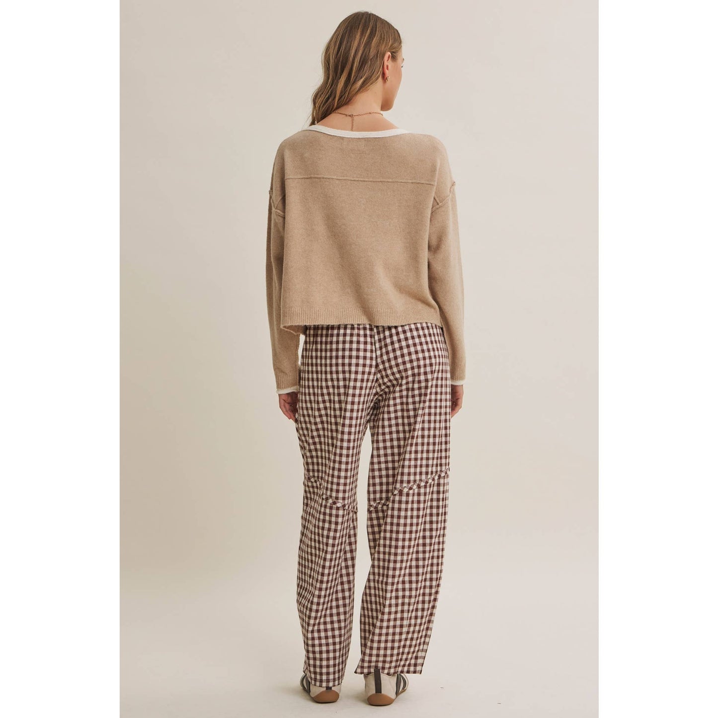 Gingham Barrel Pants