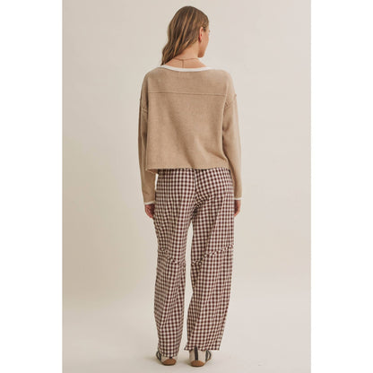 Gingham Barrel Pants
