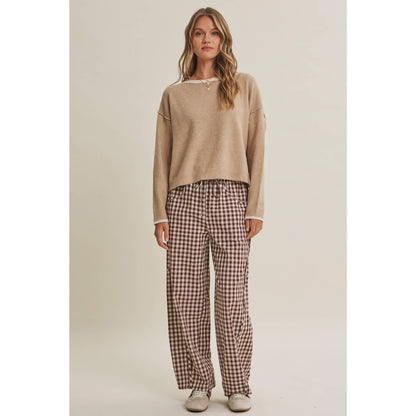 Gingham Barrel Pants