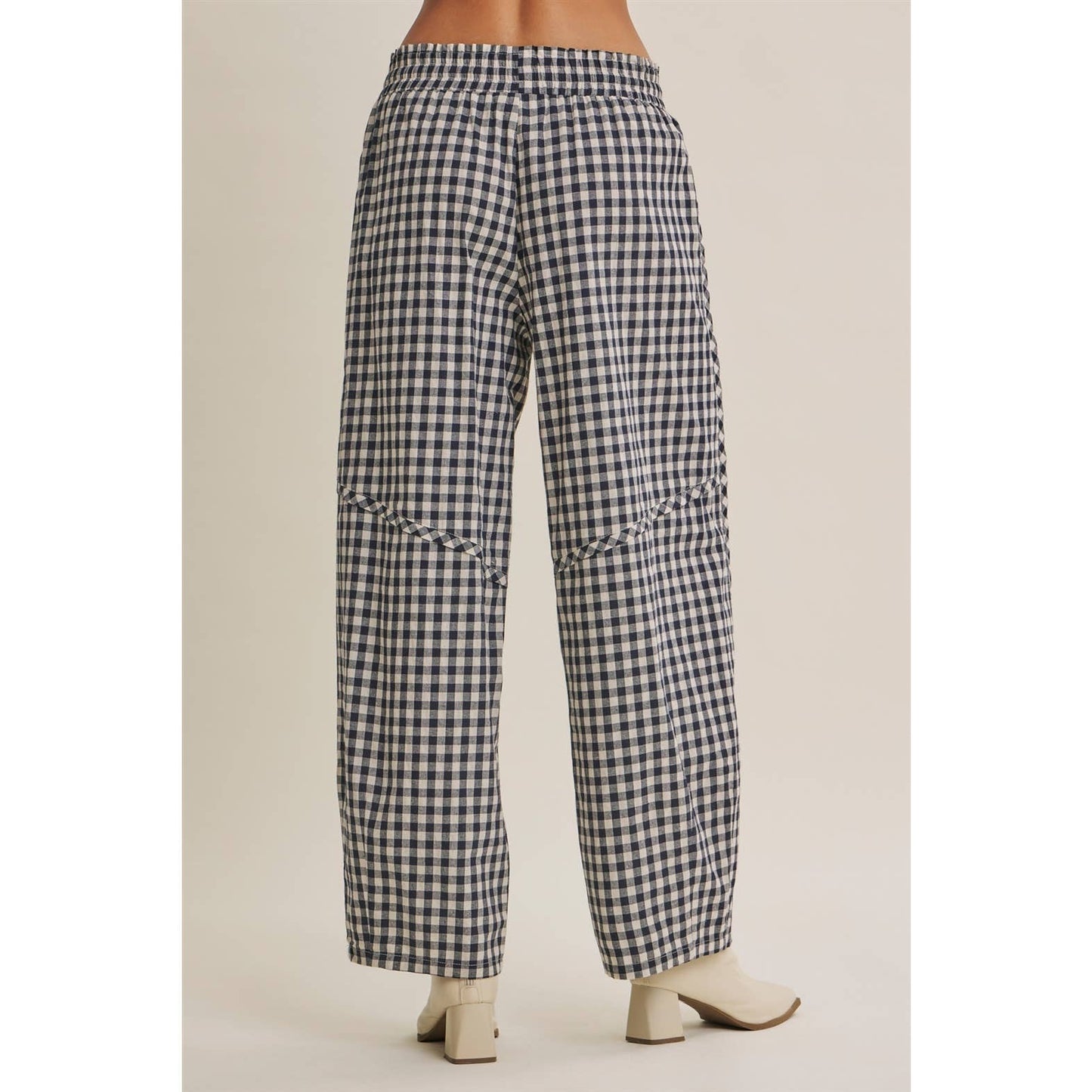 Gingham Barrel Pants