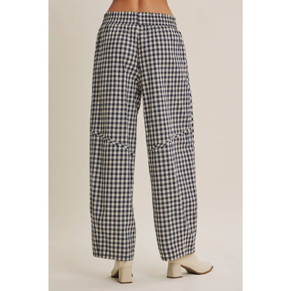 Gingham Barrel Pants