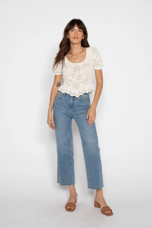 High Rise Wide Leg Crop in Classic Vintage- FINAL SALE