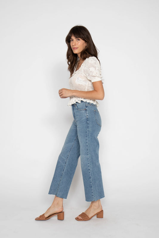 High Rise Wide Leg Crop in Classic Vintage- FINAL SALE