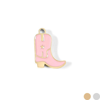 Pink Cowgirl Boot Charm