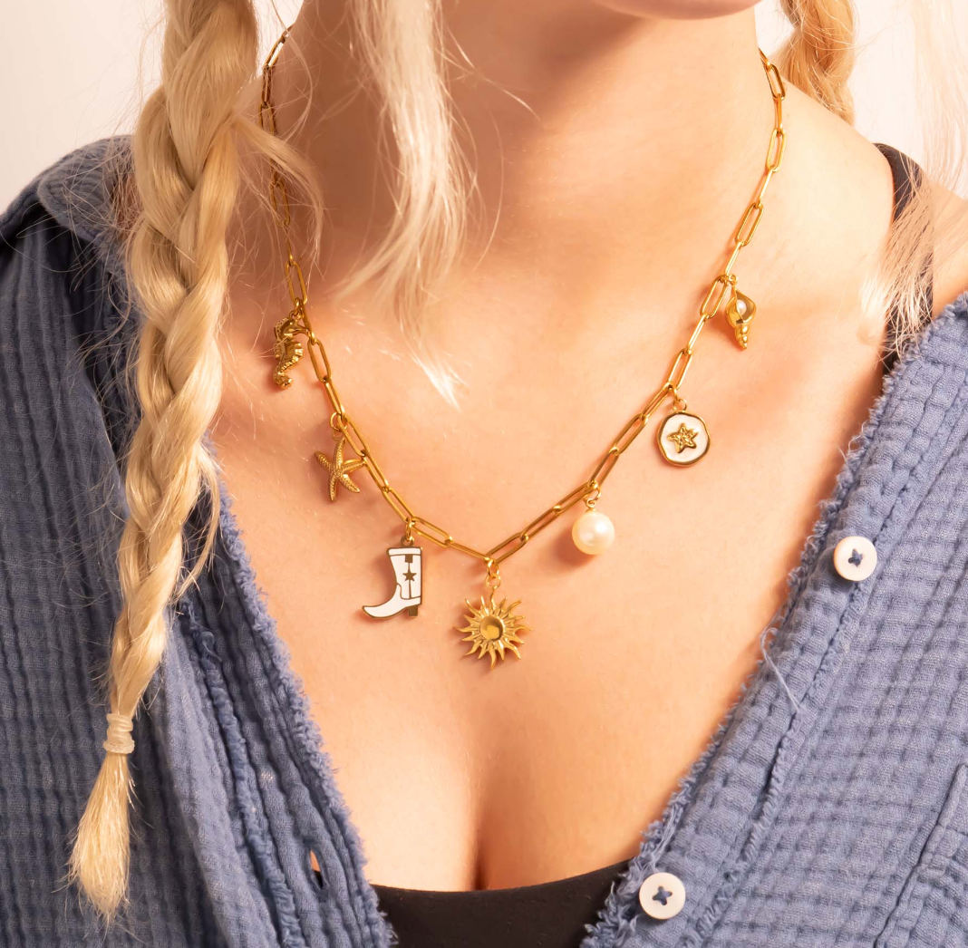 White Cowgirl Boot Charm