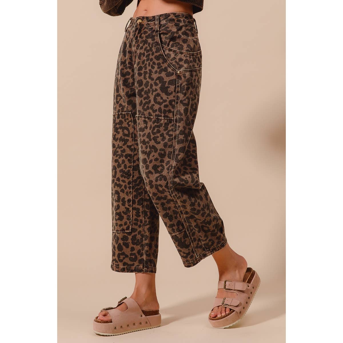 Leopard Barrel Jeans
