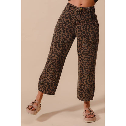 Leopard Barrel Jeans