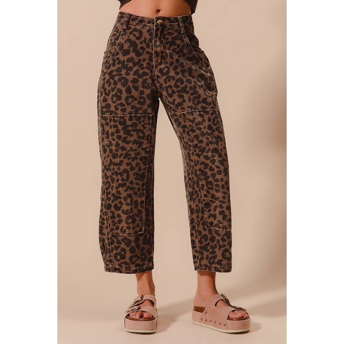Leopard Barrel Jeans