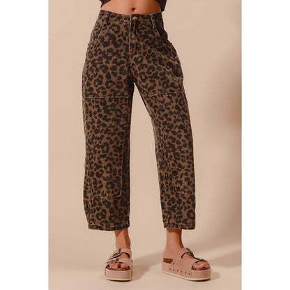 Leopard Barrel Jeans