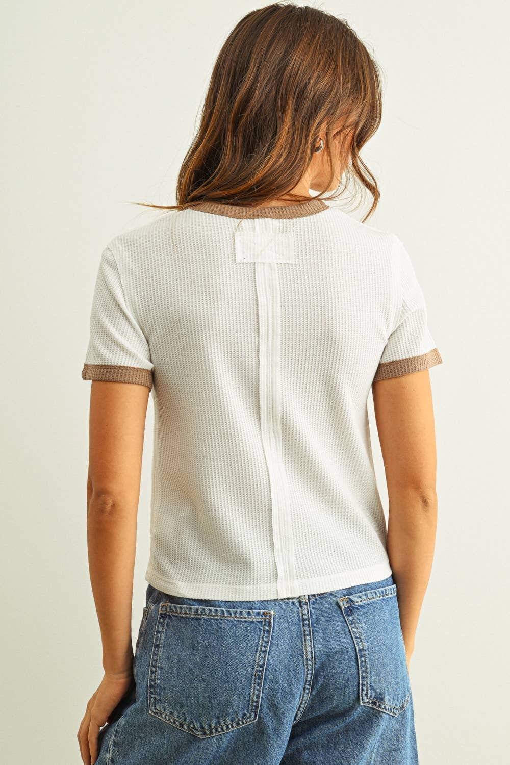 Waffle Knit Ringer Tee