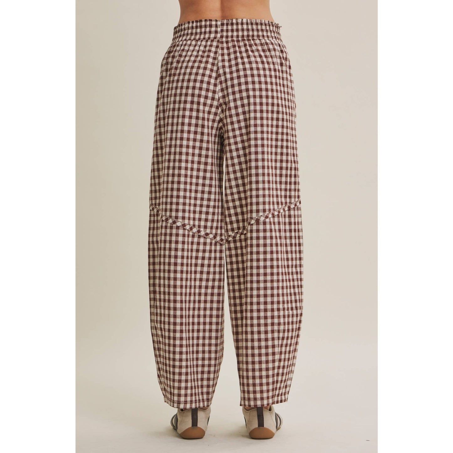 Gingham Barrel Pants