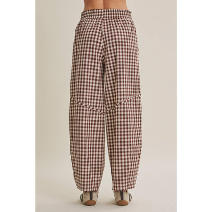 Gingham Barrel Pants