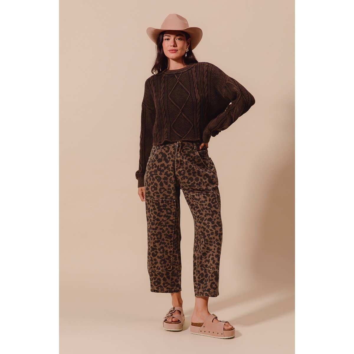 Leopard Barrel Jeans