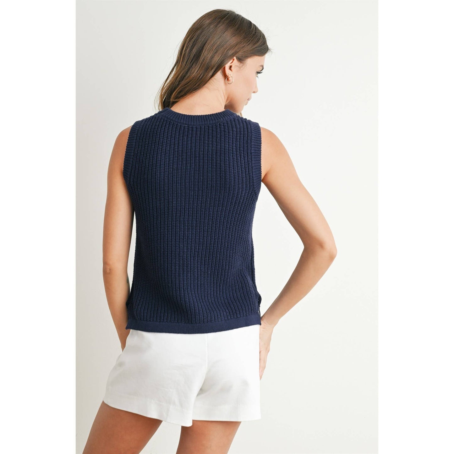 Flag Print Knitted Sleeveless Sweater
