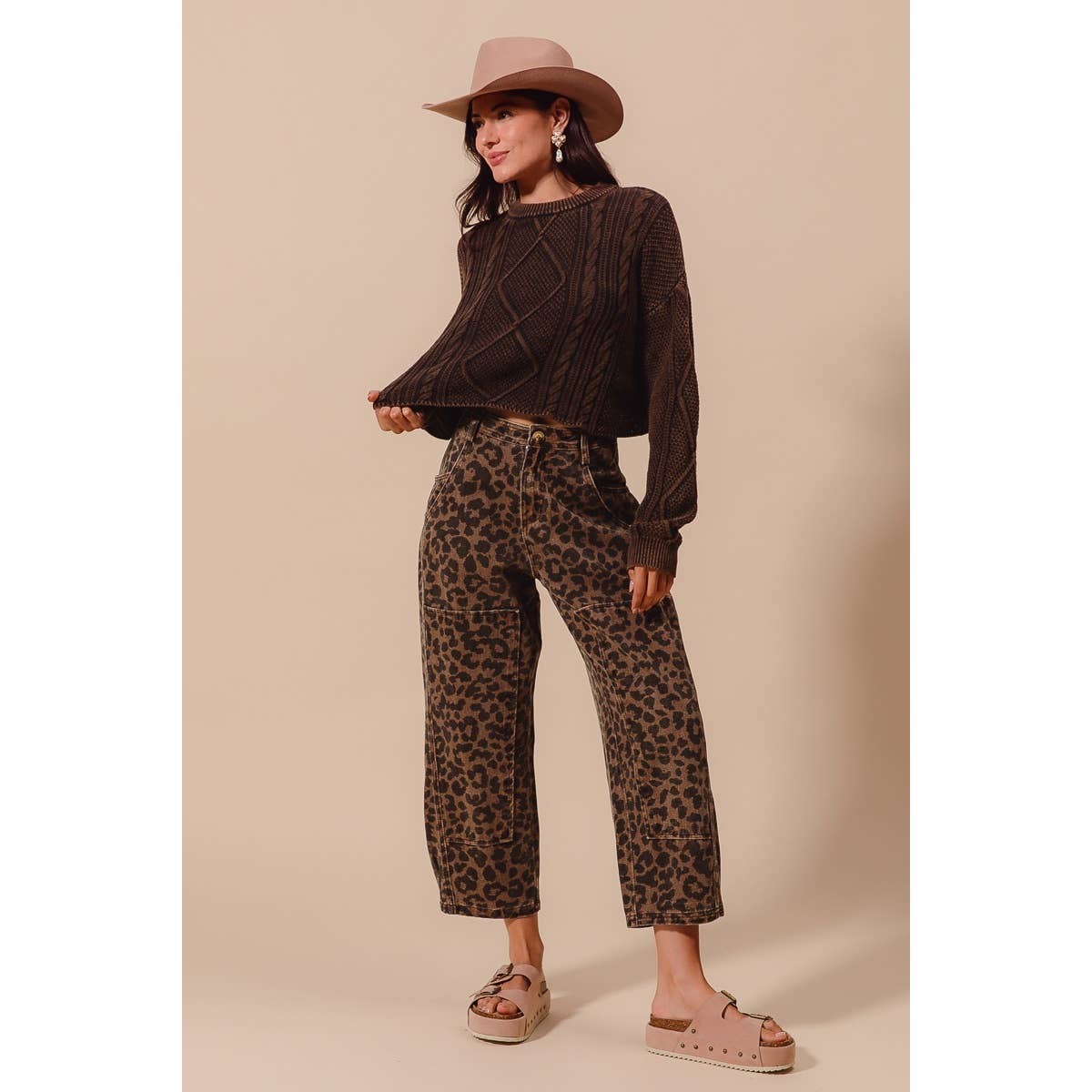 Leopard Barrel Jeans