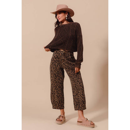Leopard Barrel Jeans
