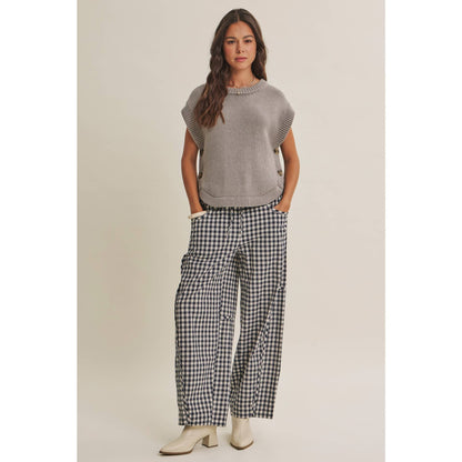 Gingham Barrel Pants