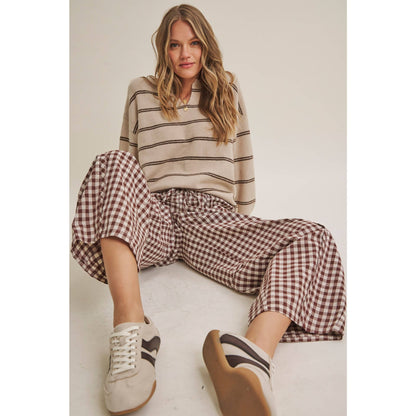 Gingham Barrel Pants