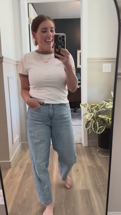 Waffle Knit Ringer Tee